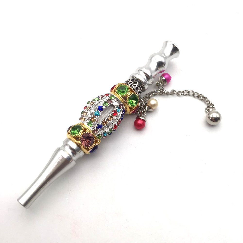 

Tobacca Pipes Metal pipe hookah mouth tips Shisha Smoking Mouthpiece Filter Jewelry Diamond Creative Retail Wholesale Portable Scale