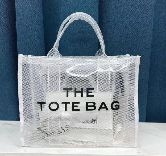 

Latest Colors PVC Totes with Logo Single Shoulder Bags Transparent Handbags Large Capacity Shopping Bag, Blue