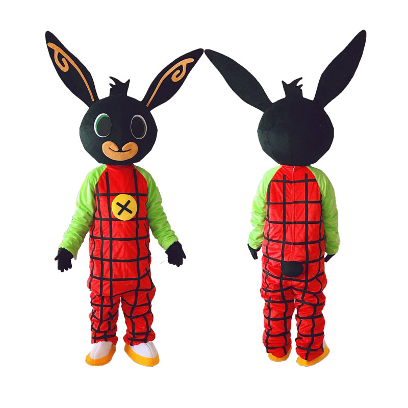 

Bing Cartoon Mascot Costume Rabbit Animal Adult Unisex Dress Outfit Christmas Halloween Birthday Party, Red