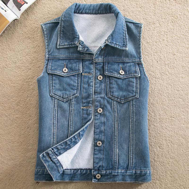 

Women' Vests Waistcoat Female Spring Korean Short Vest Coat Women Casual Plus Size Cowboy Fleece Sleeveless Solid Fashion Tank Top Luci22, 1206 -- blue plush