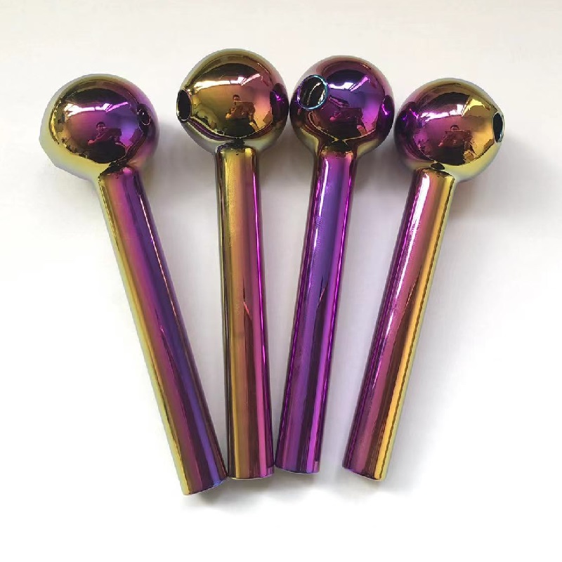 

4.1 inch Nano plating Pyrex Glass Oil Burner Pipe Dry Herb Colorful Glass Oils Water Hand Pipes Smoking Accessories