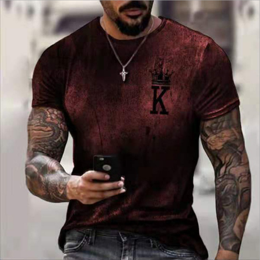 

T shirt Summer Vintage 3D T Shirt Men K Print Street LooseFashion Men Printed, Kkg-12001