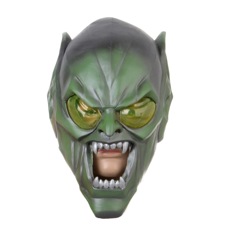 

Scary Green Goblin Latex Mask Halloween Cosplay Party Props Accessories Adult  220705