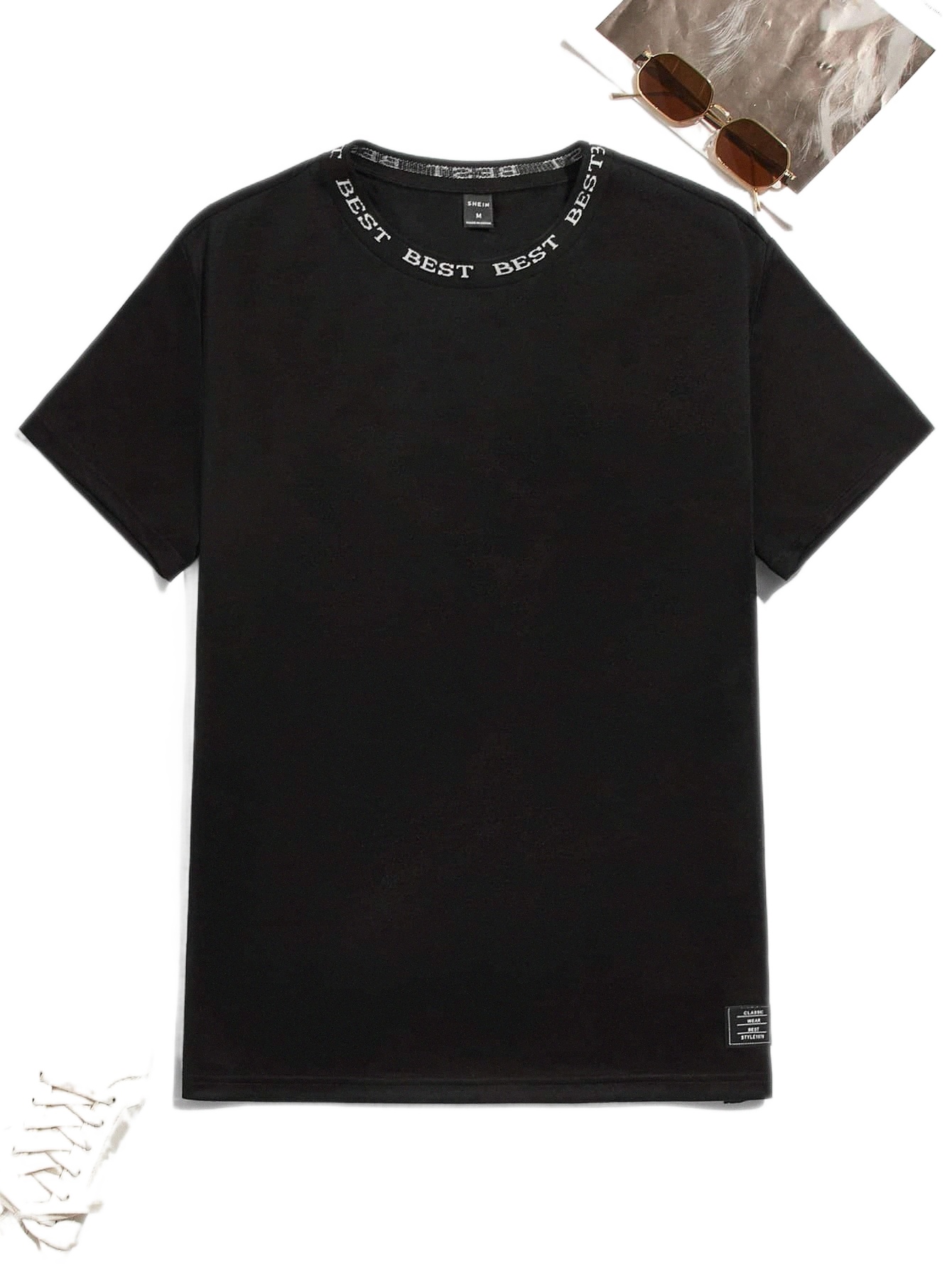 

men Letter Graphic Tee y4OX#, Black