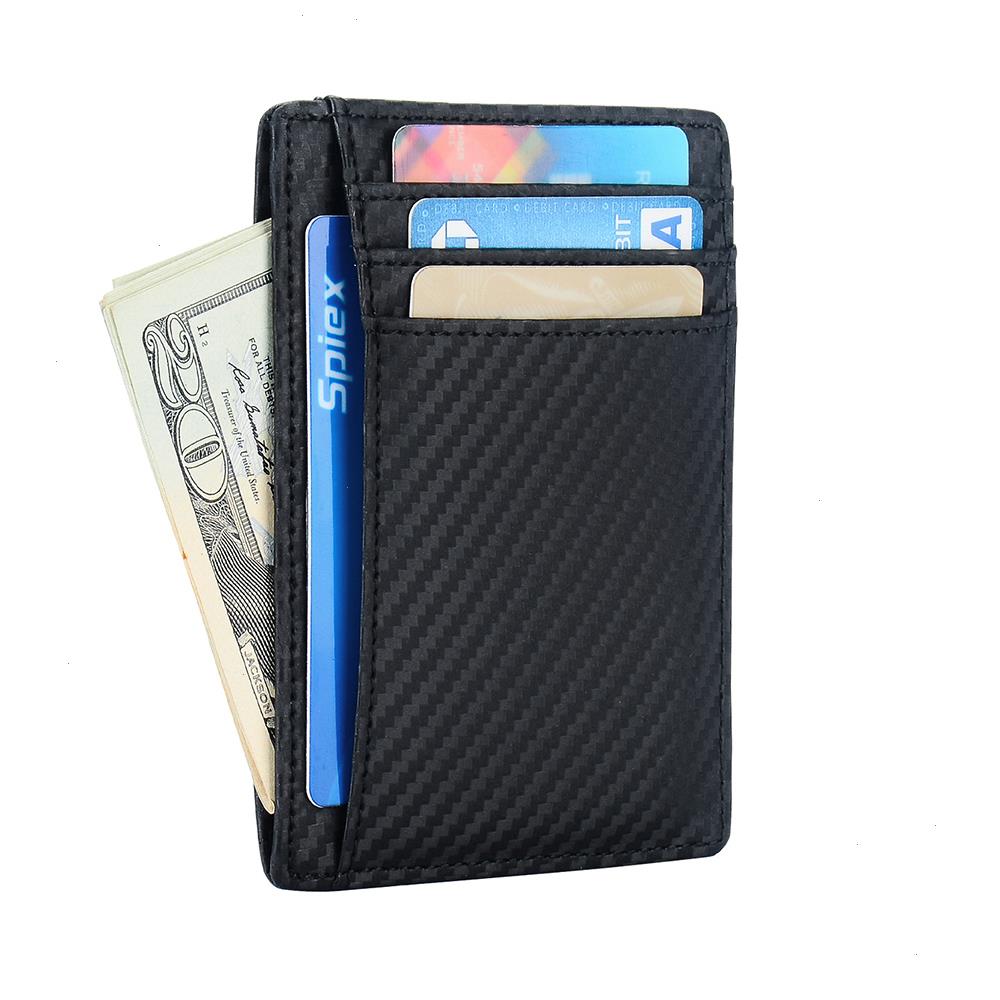 

Slim Rfid Blocking Leather Wallet Credit Id Card Holder Purse Money Case For Men Women Fashion Bag Business, Color1