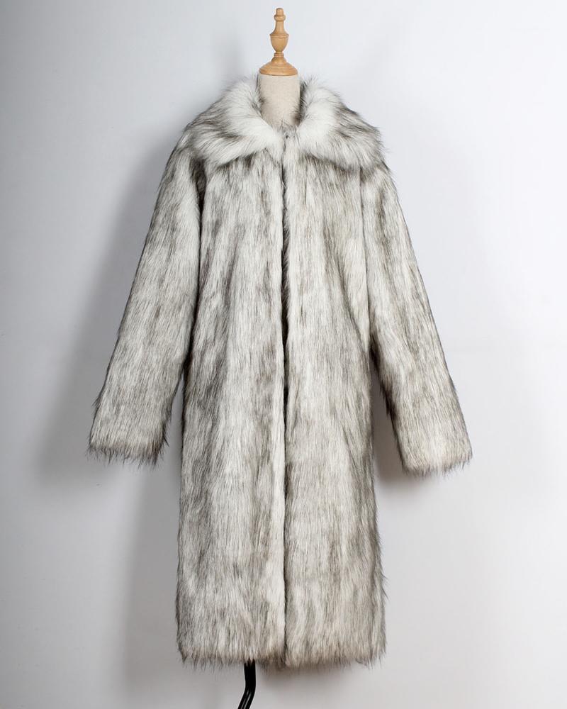 

Women's Fur & Faux Elegant Womens Long Coats 4 Colors Warm Winter Jackets Sleeve Lapel Neck S-XXXL