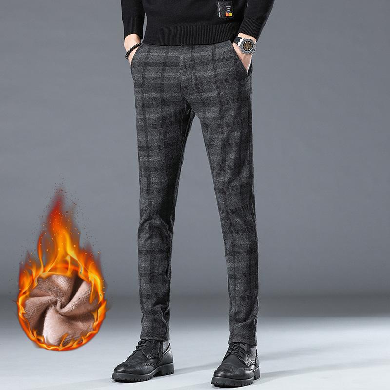 

Men's Pants Uk-2050 Men Suit Plaid Slim Fit Stretch Small Feet Korean Style Business Casual Profession Workwear Fashion Luxury Trouser, Uk-2050 blue