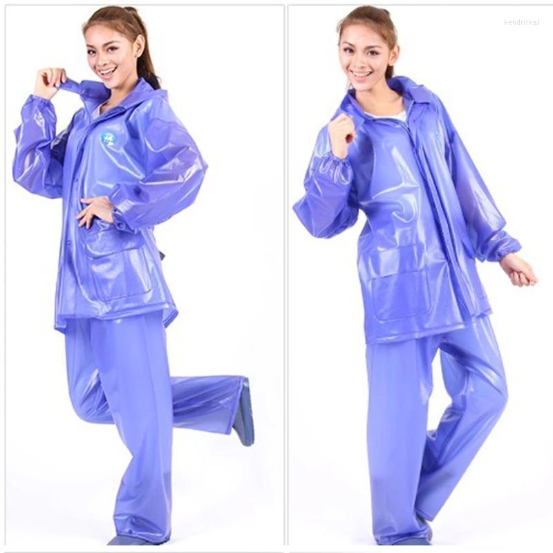 

Men' Trench Coats Waterproof Women PVC Raincoat Pants Windproof Cape Clear Transparent Man Fishing Overalls Chaqueta Mujer RainwearMen' Ke, Blue