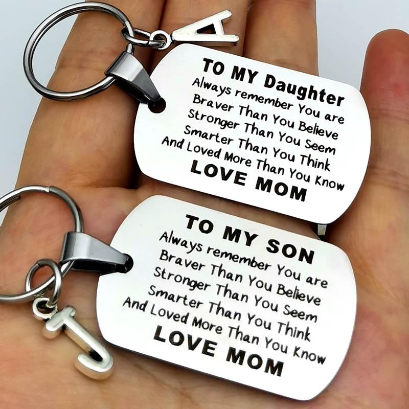 

Keychains Inspirational Gift For Son Daughter Stainless Steel Keychain, From Mom, Birthday Christmas Diy