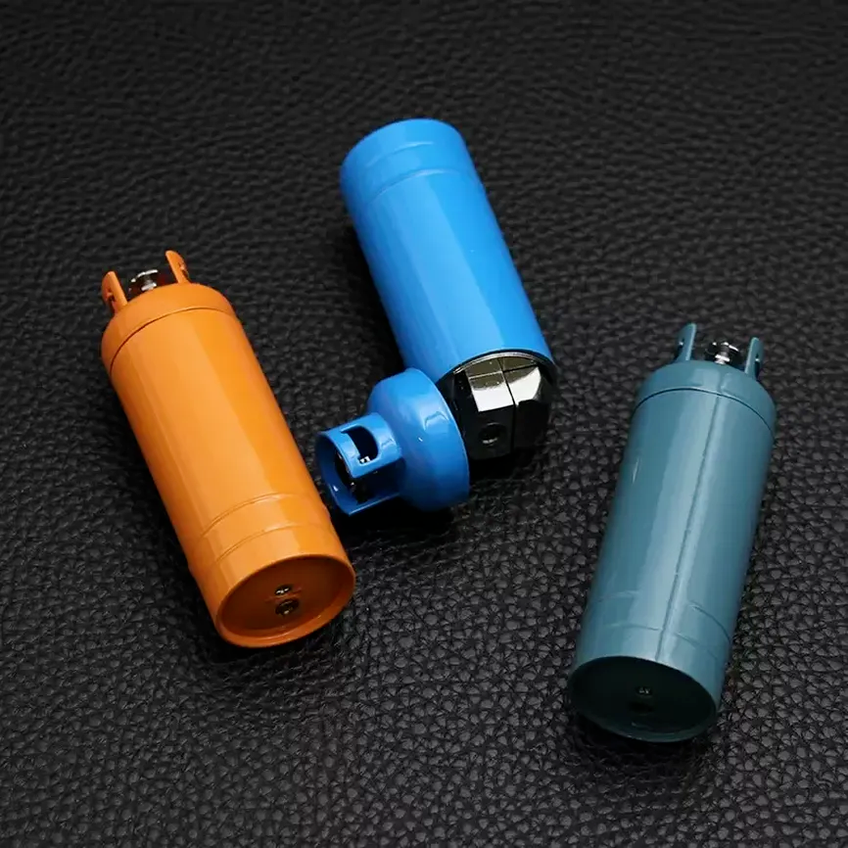 

Jet Lighter Windproof Gas Tank Shape Lighter Red Flame Refillable Butane Gas Lighter for Home Decoration Collection C0815