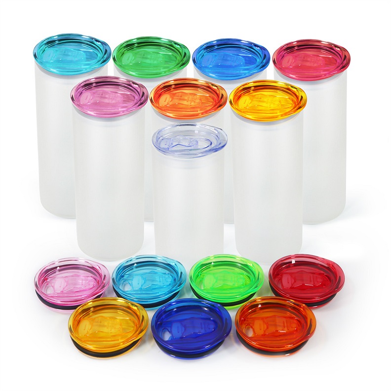 

Colorful Sealing Lids Slide Lids Waterproof Seal Cover Replacement Resistant Spill Proof Covers for 16oz 20oz 25oz Straight Glass Tumbler Beer Glasses