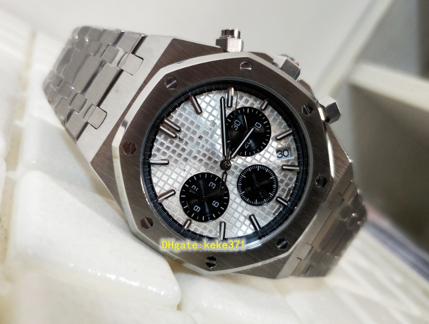 

Topselling men Watch Wristwatches NY factory 41mm 26331ST.OO.1220ST.03 26331 panda Dial Stainless Steel VK Quartz Chronograph Working Mens Watches, No box papers