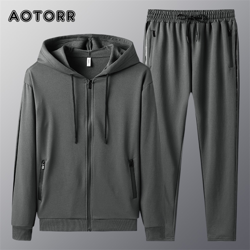 

Spring Mens Set Hoodie s Casual Jogging Tracksuit Male Zipper Jacket Sweatpant 2pcs Outdoor Sportswear Warm Clothing 220815, Em309blue