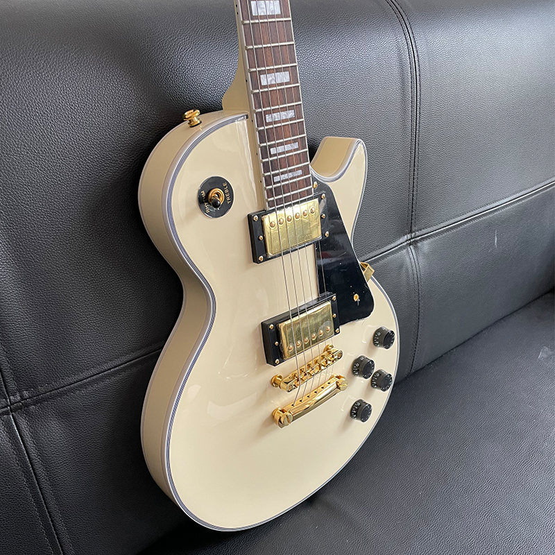 Cream White Lp Custom Electric Guitar Gold Hardware Factory Direct 1960s Version