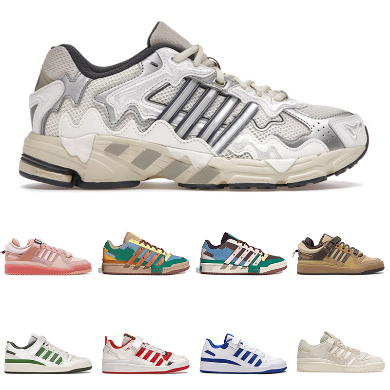 

Bad Bunny Forum Buckle men women Running Shoes Cream Yellow Easter Egg Patchwork Beige White mens trainers sneakers walking jogging