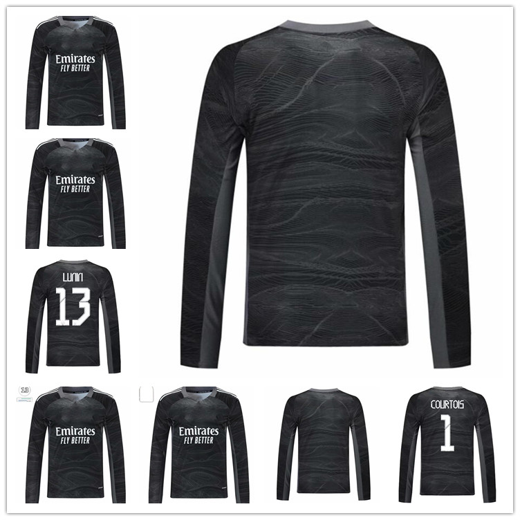 

21 22 COURTOIS LUCA Short Sleeve Mens Soccer Jerseys BENZEMA HAZARD MODRIC ISCO SERGIO RAMOS Long Goalkeeper Football Shirts