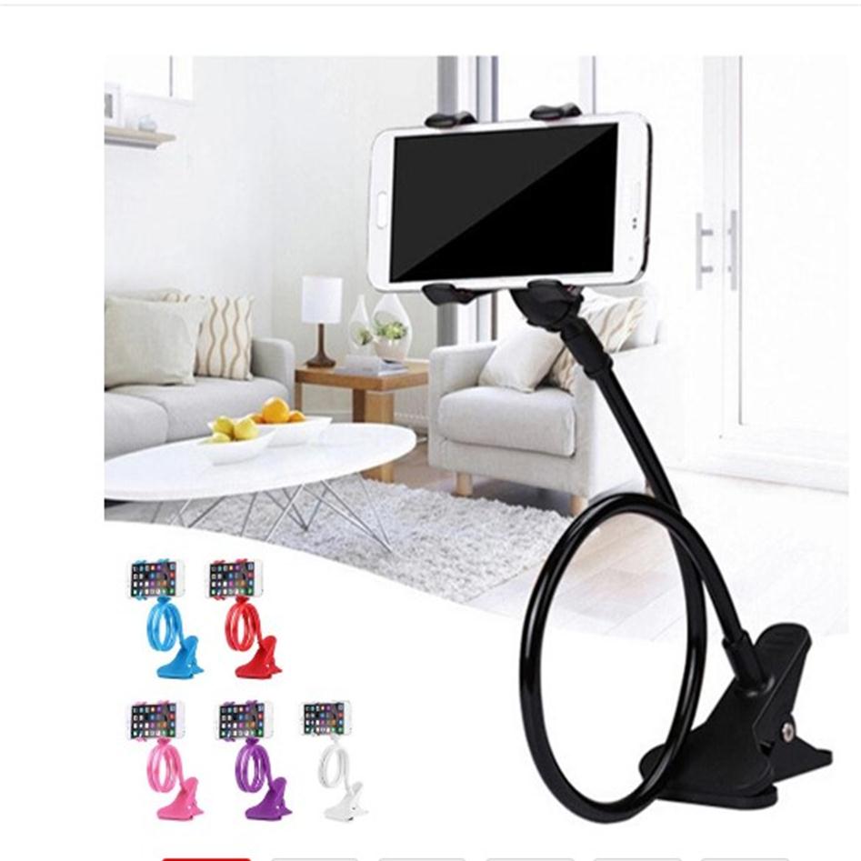 

new Mobile Lazy Bracket Two Clamp Flexible Phone Stand Holder for Cellphone Support cell phone mounts251E, Mixed color