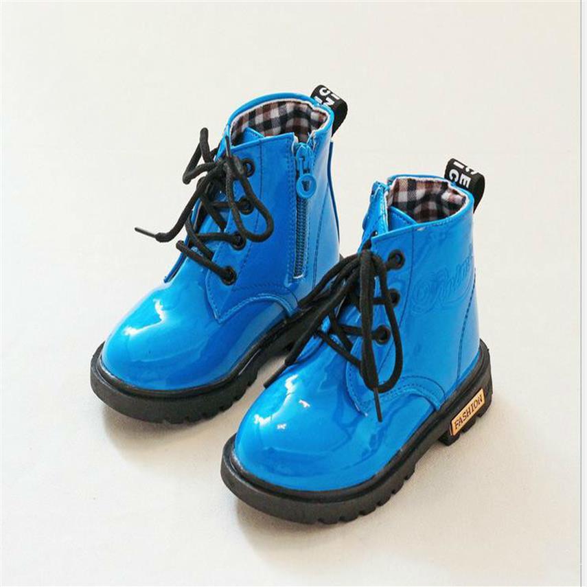 

On Kids Shoes Girls Boys Sports PU Leather Lace Up High Children Sneakers Girl Baby Shoes Sport Autumn Winter Children Shoes179j, Black