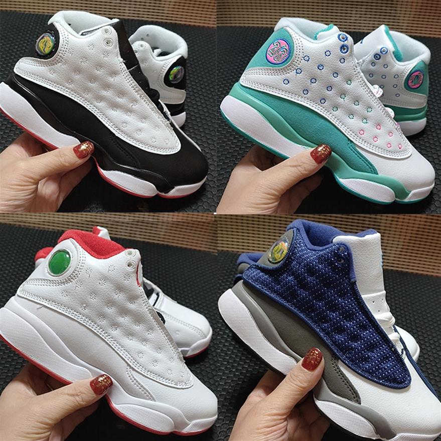 

kids sneakers 13 basketball shoes for boys girls Purple black red white black pink XIII high top quality US 11C-3Y276P, Color 5