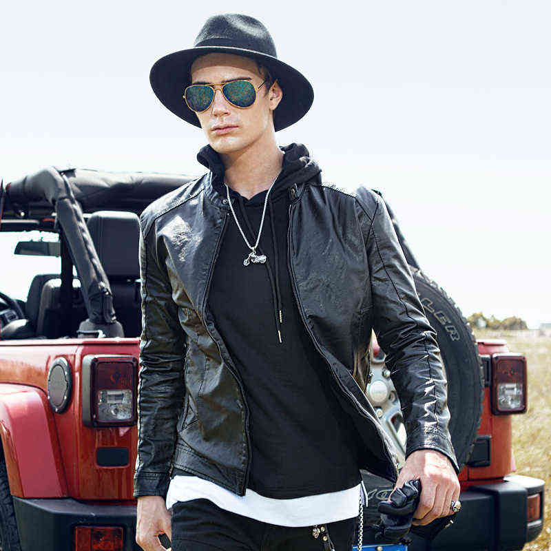 

New 2020 Mens Leather Jackets Classic Motorcycle Jacket Male Plus Faux Leather Coats Casual Men Outwear High Quality Clothing 9 T220728, Black