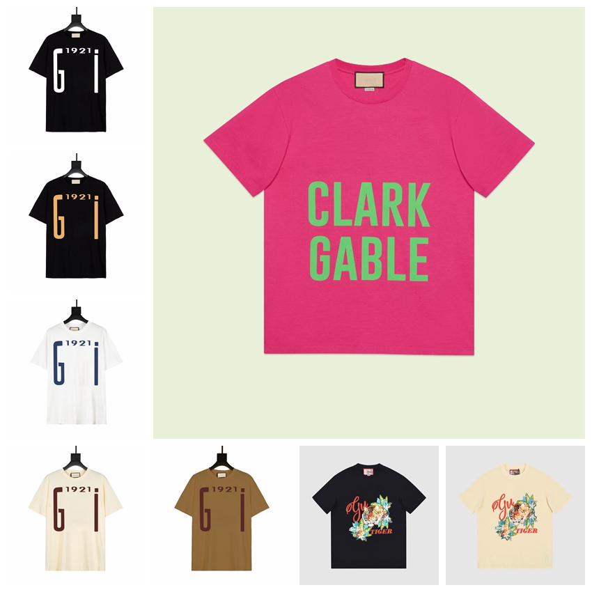 

5A+ designer luxurys men women T shirt Clark Gable print Lady Tees Tshirt
