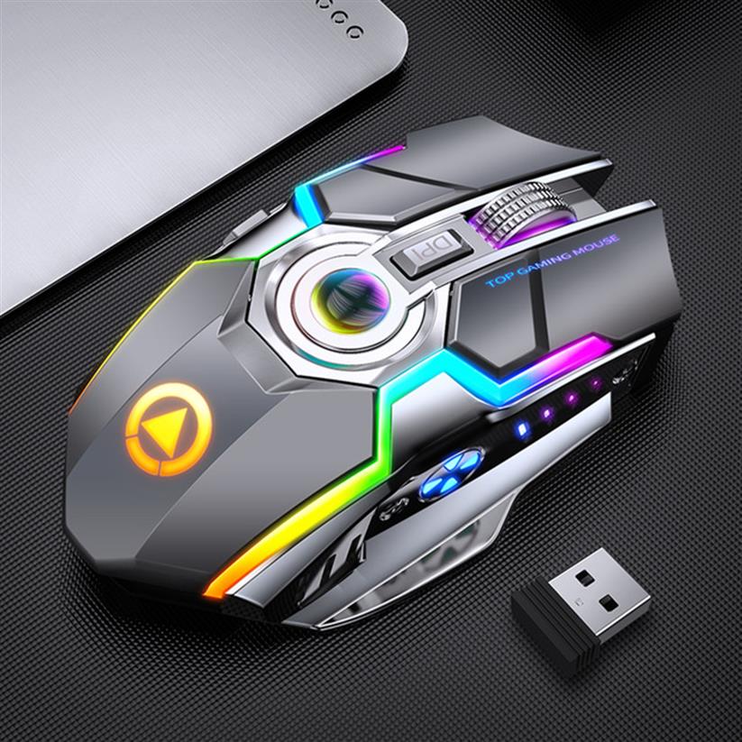 

REDSTORM - A5 Wireless Gaming Mouse Rechargeable Quiet LED Backlit Optical USB 7 Keys RGB for Laptop PC Computer277S