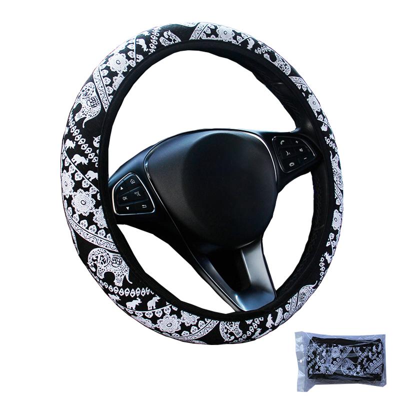 

Steering Wheel Covers Wearable Elephant Style Car Cover Without Inner Ring Wrap Case Fit For 37-38CM/14.5"-15" Hand Grip Protecter