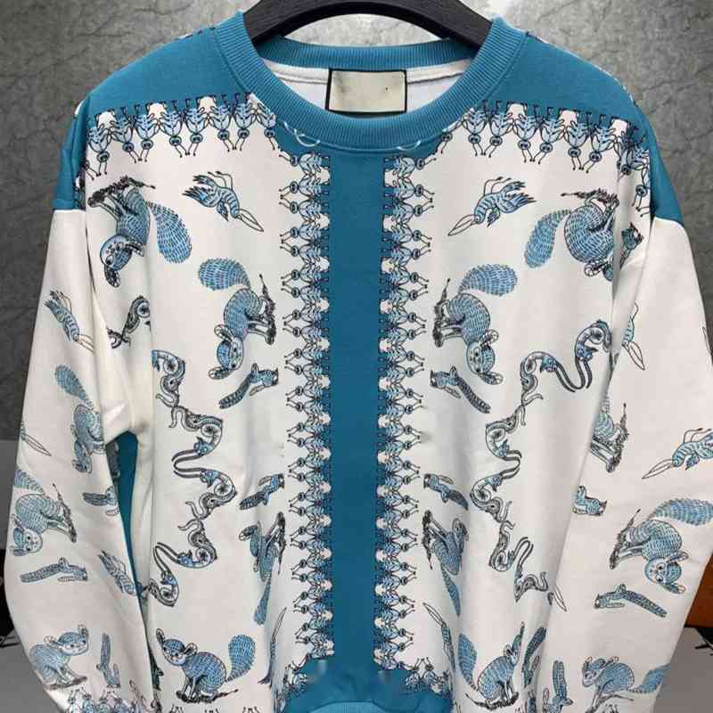 

Designer Sweater Tide Brand Double G Hoodie Round Neck Loose Casual Sweatshirt High Quality Printed Cotton Long Sleeve T-Shirt Fashion Pullover Jacket Men and Women, Squirrels