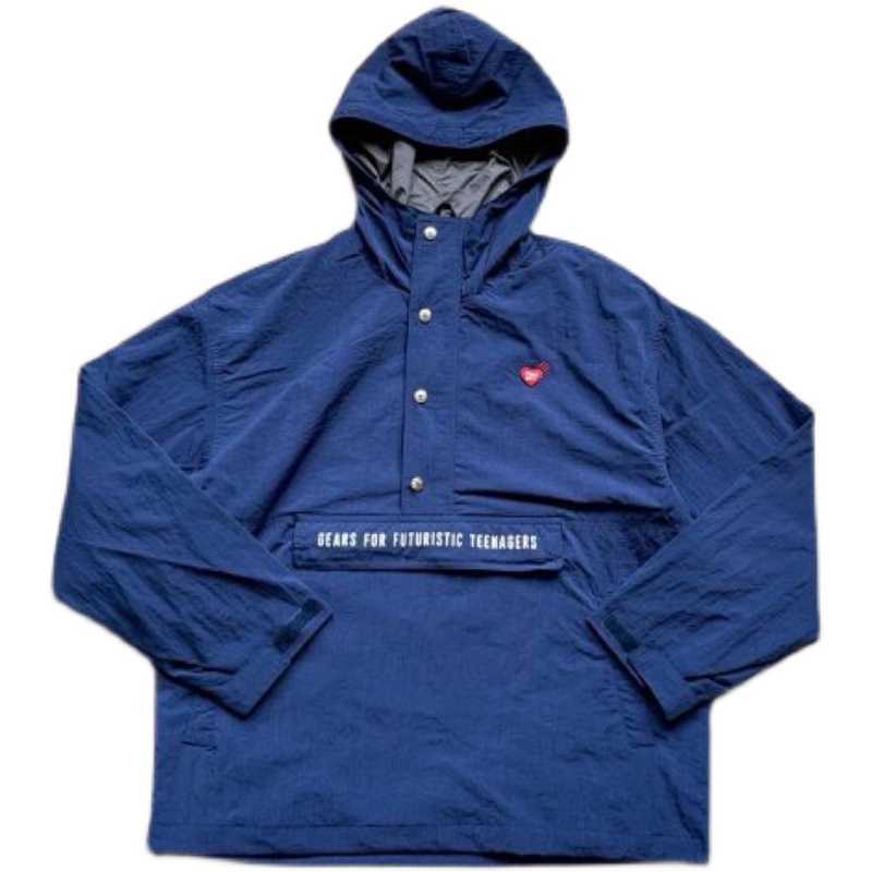 

Men' Jackets Right Nigo human made Half Zip Hooded letter printed jacket for men and women, Orange-red