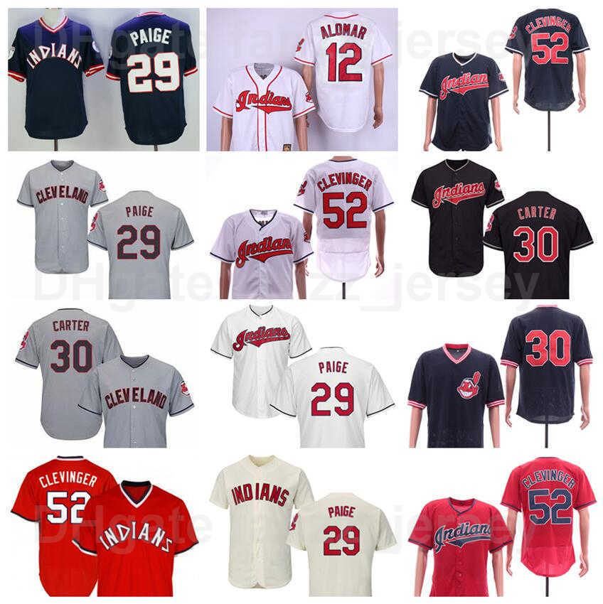 

Retro 29 Satchel Paige Jerseys 1902 1974 1976 1993 1995 Vintage Baseball 12 Roberto Alomar 30 Joe Carter 52 Mike Clevinger All Stitched Team Navy Blue White Red Grey