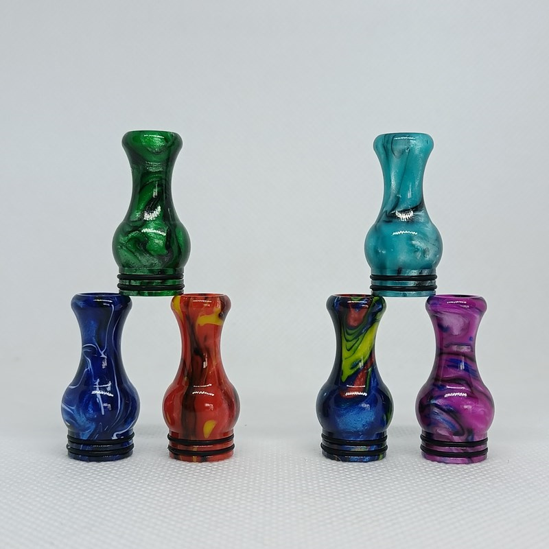 

810 Long Gourd Drip Tips Epoxy Resin Tip Colored Vase Style Vape Tip For TFV8 TFV12 Big Baby Tank With Candy Package