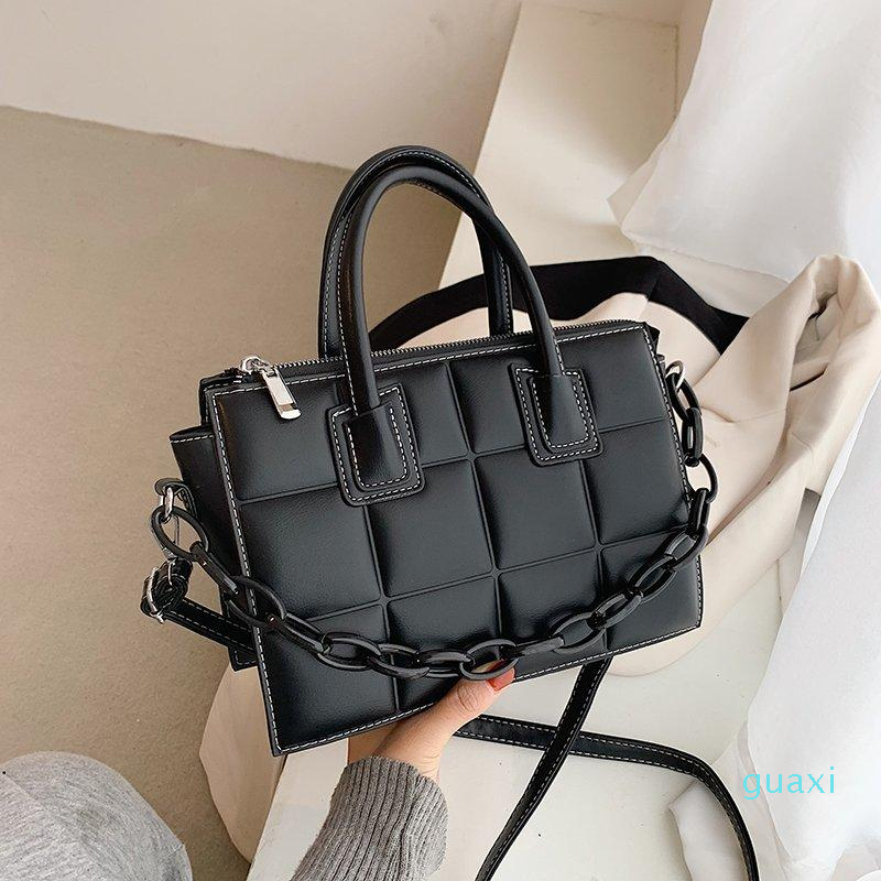 Evening Bags High Quality Lattice Pattern Leather Shoulder For Women Designer Minimalist Retro Female Handbag Crossbody