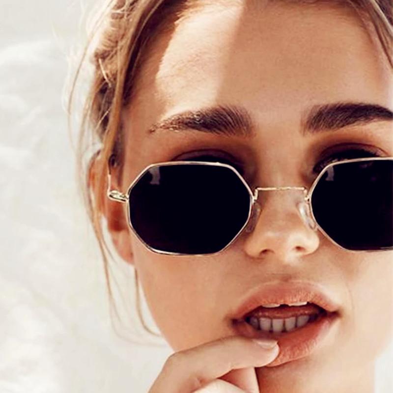 

Sunglasses Metal Small Women Retro Polygon Eyeglasses Brand Designer Glasses Women/Men Luxury Gafas De Sol MujerSunglasses