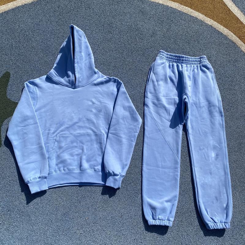 

2022 Angel King High Street Letter Long Sleeve Sweater Hoodie Pants For Men And Women, Blue
