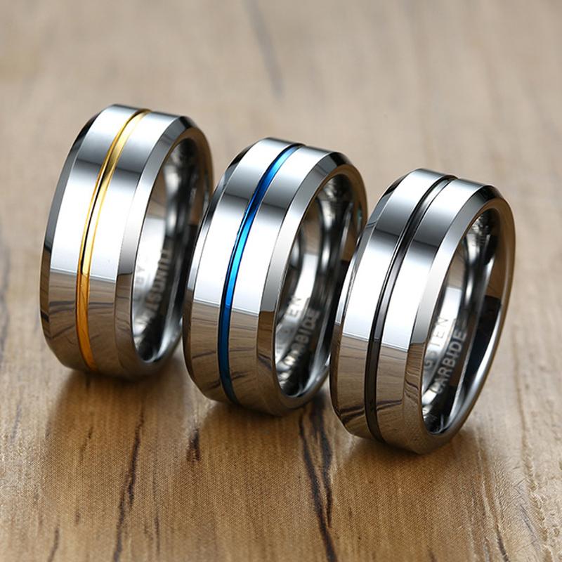 

Wedding Rings MEN'S TUNGSTEN CARBIDE FIBER RING TWO TONE BRANDS ENGAGEMENT HUSBAND RINGWedding