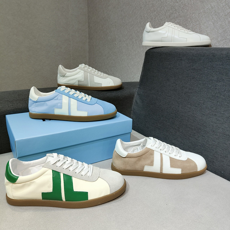 

Calfskin Casual Shoes Reflective Sneakers Vintage Suede Leather Trainers Fashion Stylist ShoesPatchwork Leisure Shoe Platform Lace-up Print Sneake