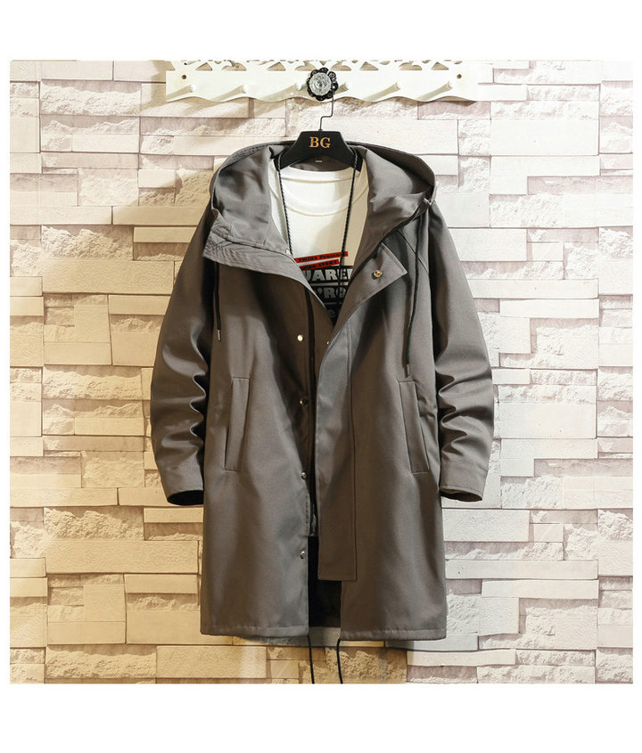 Pardessus pour hommes manteau à capuche coupe-vent veste printemps automne vêtements de mode pour hommes coupe ample longue veste rue grande tail