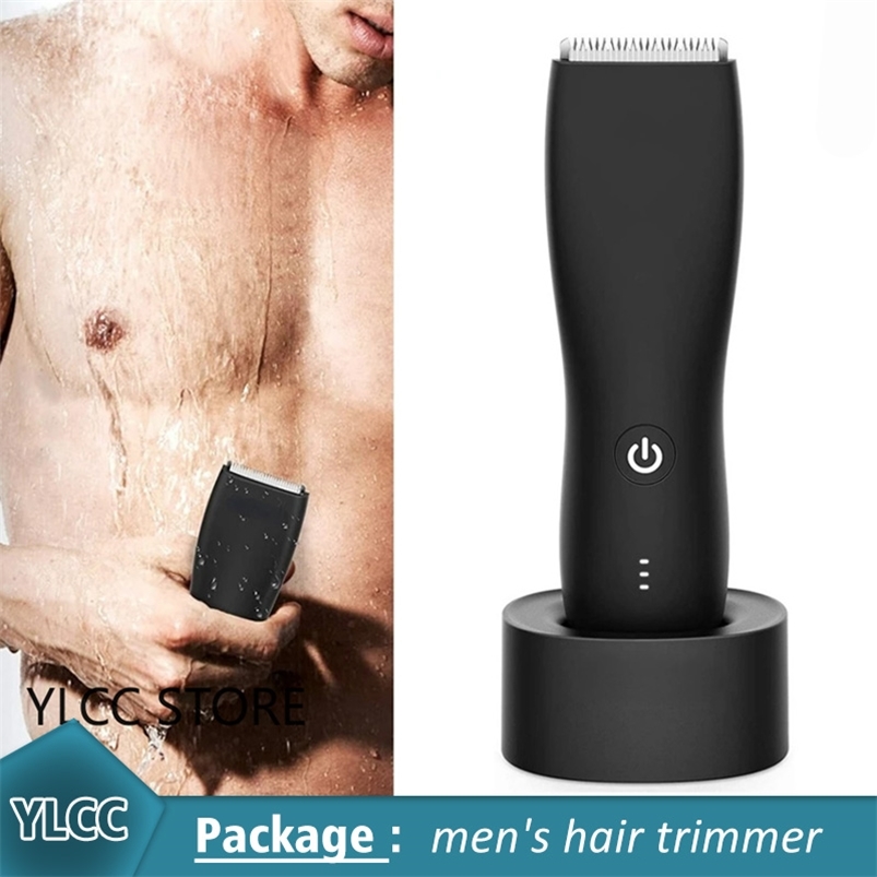 

Professional Electric Groin Hair Trimmer Body Groomer for Men IPX6 Waterproof Wet/Dry Clippers Ultimate Male Hygiene Razor Face 220419