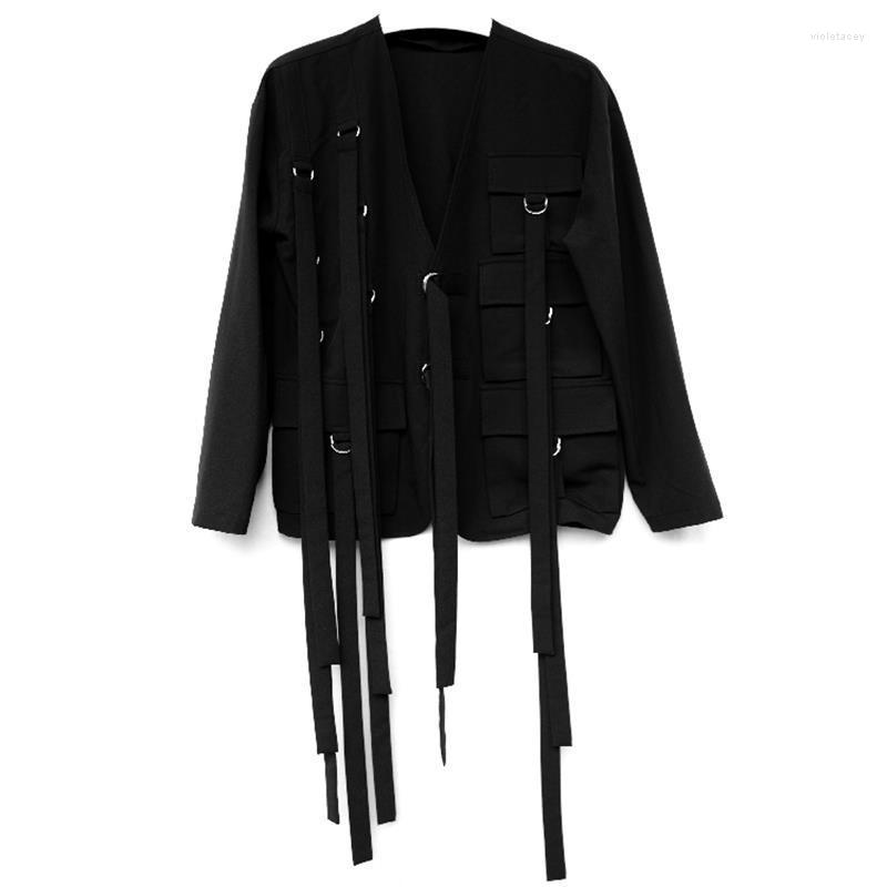 

Men' Trench Coats -6XL Spring Fashion Personalized Large Size Customizatio Hanging Bandwidth Loose Coat Viol22, Black