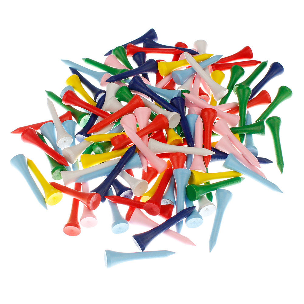 

100 Pieces 42 MM Colored Wooden Golf Tees Wood Accessories