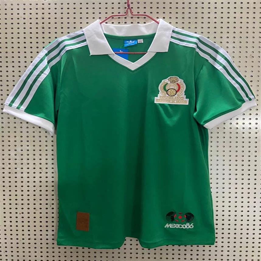 

1986 world cup Mexico retro soccer jersey 86 Mexico national team Hugo Sanchez Negrete classic vintage football shirt2335, Green