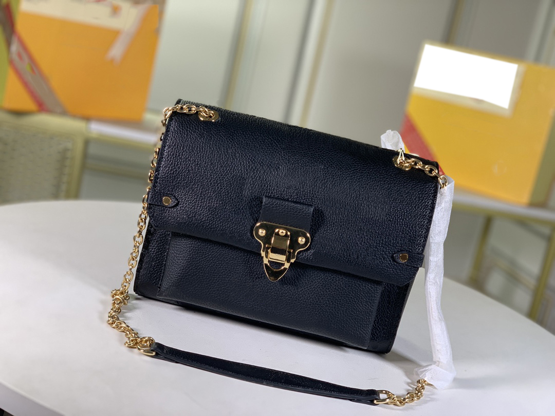 

2022 Black Vavin Chain Wallet Damier Canvas Shoulder Bag Leather Messenger Crossbody bags Cowhide Postman Bag 44151, Coffee