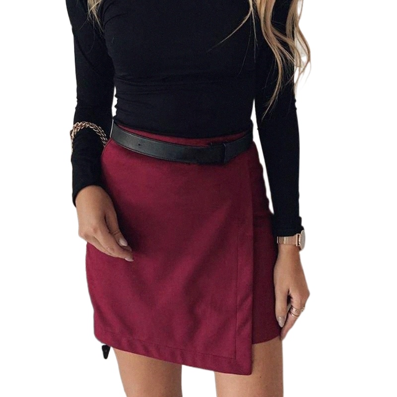 skirts Women's Skirt High Waist Solid Slim Unregular Color Package Hip Ladies Fashion 2022 Mini Pencil Skirts#g30 18Mv#-image-790079586