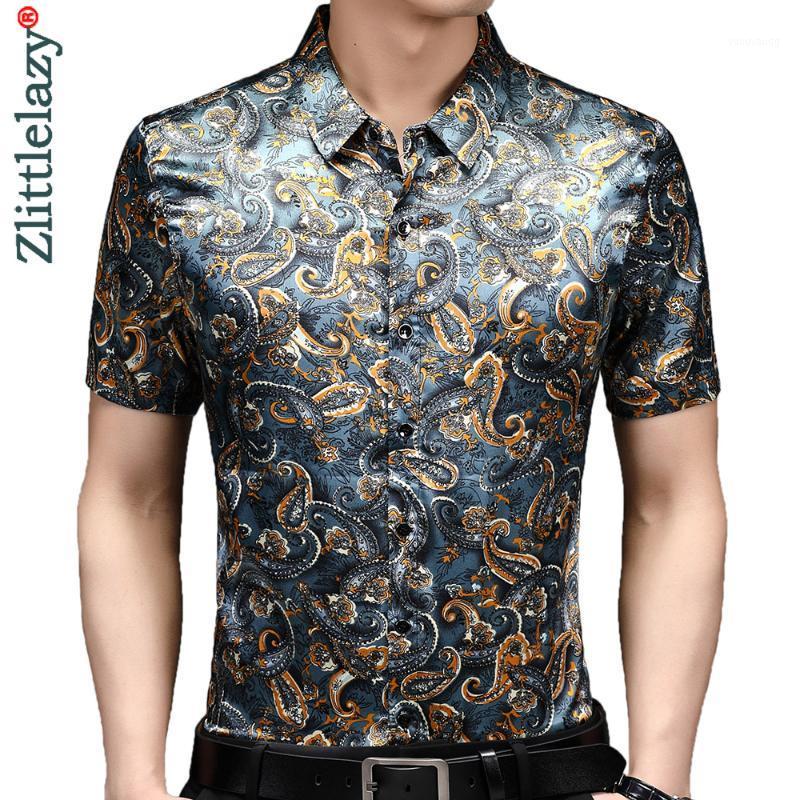 

Men's Casual Shirts 2022 Designer Floral Mens For Men Clothing Korean Fashion Summer Short Sleeve Shirt Luxury Dress Clothes Jersey 27, Green