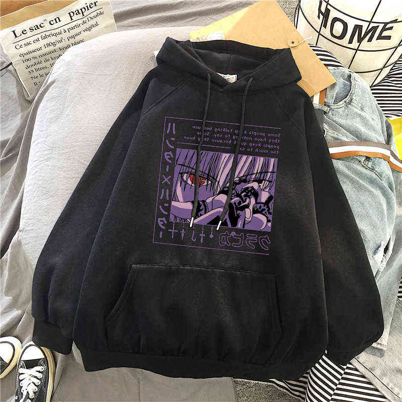 

Hot Anime Hunter X Hunter Men's Hoodie Long Sleeve Fashion Kurapika HxH Devil Eye Hoodie Print Kawaii Streetwear Pullover Tops Y220702, Purple a