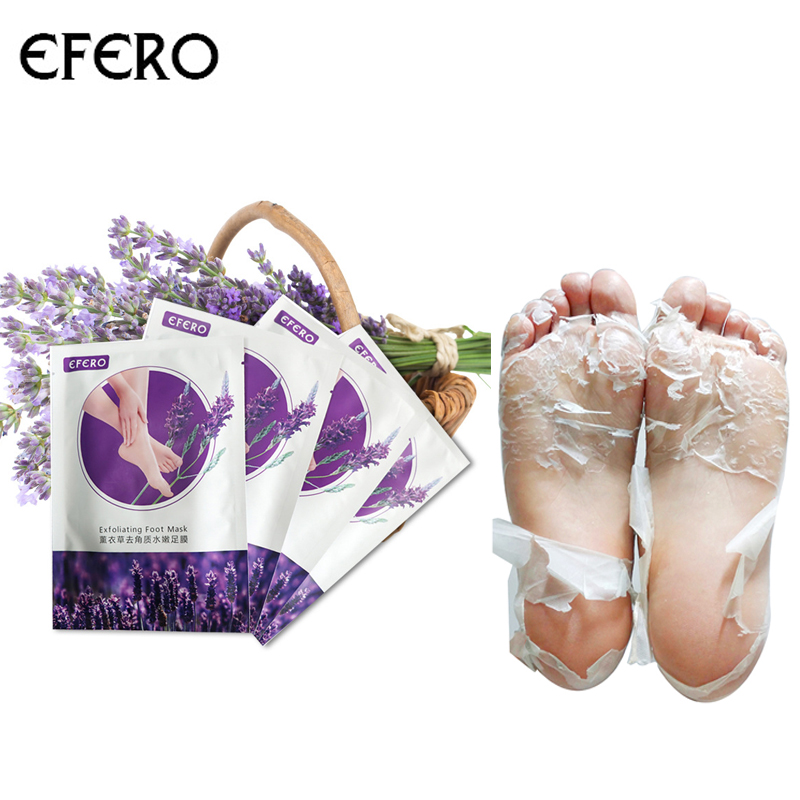 5 paires Lavender Foot Peel Mask Exfoliant Pedicure Choques Exfoliation pour la peau morte de pied Retirer le masque pour le spa de pied Rab