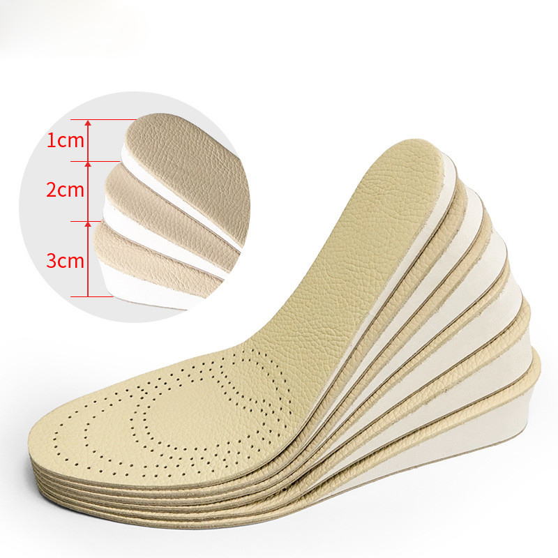 

eTya Women men Height Increase Insoles Memory Foam Leather Comfort Breathable Invisible Inserts Pad Increased Cushion 220610