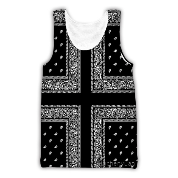 

New 3D Printing Bandana Fashion Men Women Tracksuits Crewneck Vest Plus Size -6XL Harajuku0003, Colorful