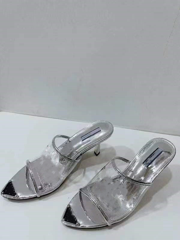 Nouveaux Designers De Luxe Femmes Pantoufles Transparent PVC Sandales Femmes Lettre Imprimé Pantoufle D'été Diapositives Lady Tongs Plat Plage Re