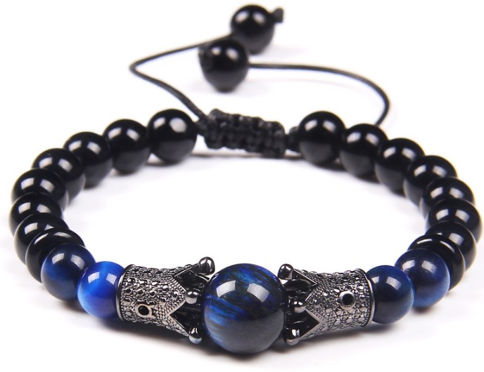 

8mm Fashion Yellow tiger eye blue tiger eye purple tiger eye crown Natural Stone Beads Bracelet for Women Men Yoga Energy Balance Jewelry ah24s
